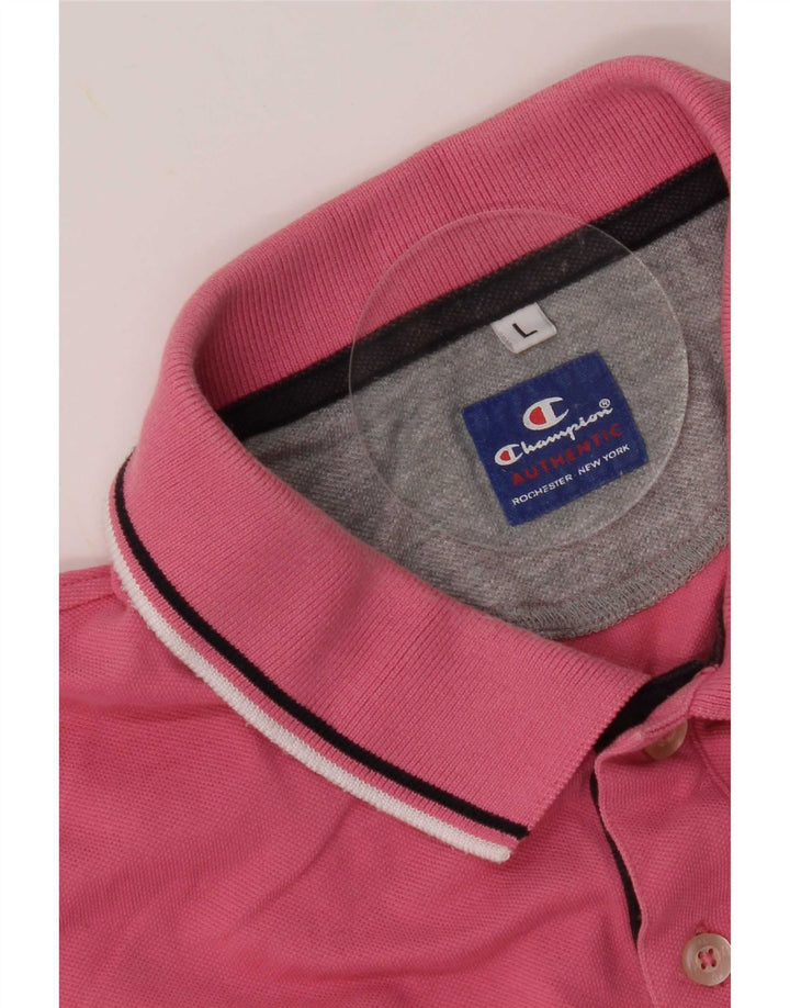 Tricou polo pentru bărbați Champion, cu dungi mari, roz