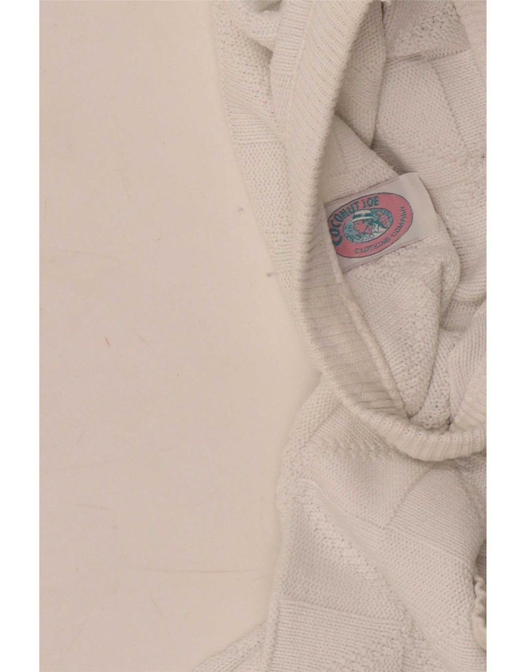 Pulover vintage pentru bărbați, cu gâtul turn, XL, alb