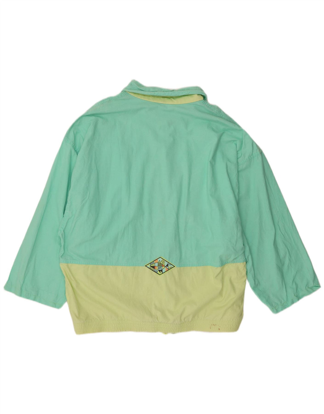 Jachetă vintage oversized windbreaker pentru femei UK 20 2XL Green Colorblock