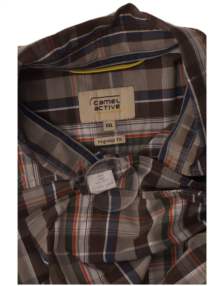 Cămașă pentru bărbați, Camel Active, cu formă regulată, 2XL, bumbac cu carouri multicolore