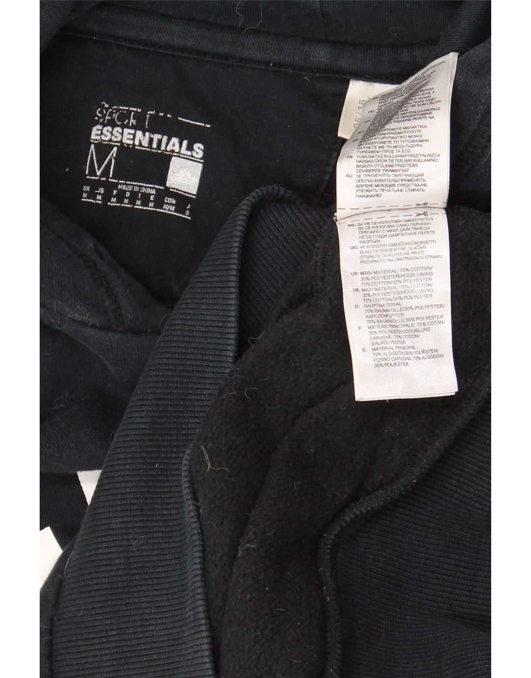 Pulover ADIDAS pentru bărbați cu glugă grafică, bumbac mediu negru