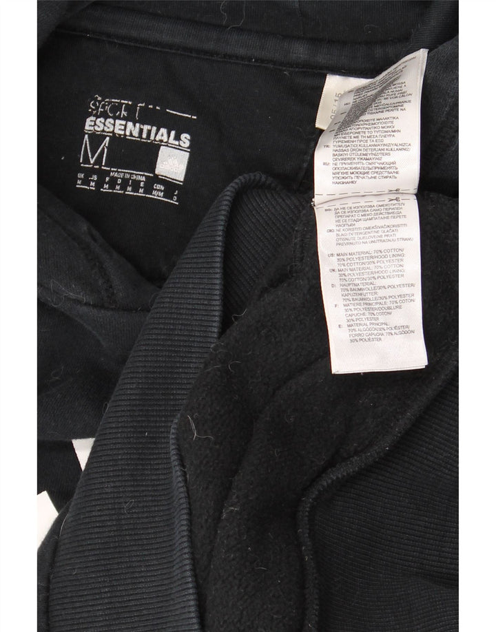 Pulover ADIDAS pentru bărbați cu glugă grafică, bumbac mediu negru