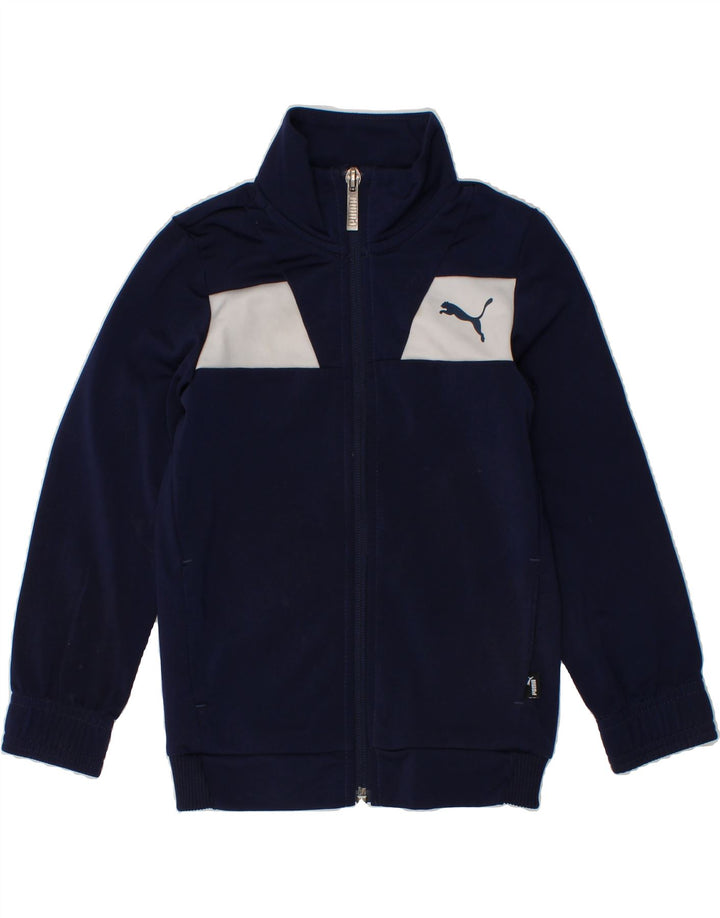 PUMA Boys Graphic Tracksuit Top Jacket 3-4 Years  Navy Blue Colourblock Vintage Puma and Second-Hand Puma from Messina Hembry 