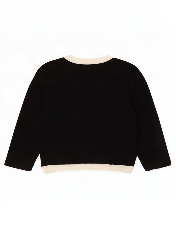 Top cardigan cu mâneci 3/4 pentru femei Monsoon UK 14, mare, negru, bloc de culoare