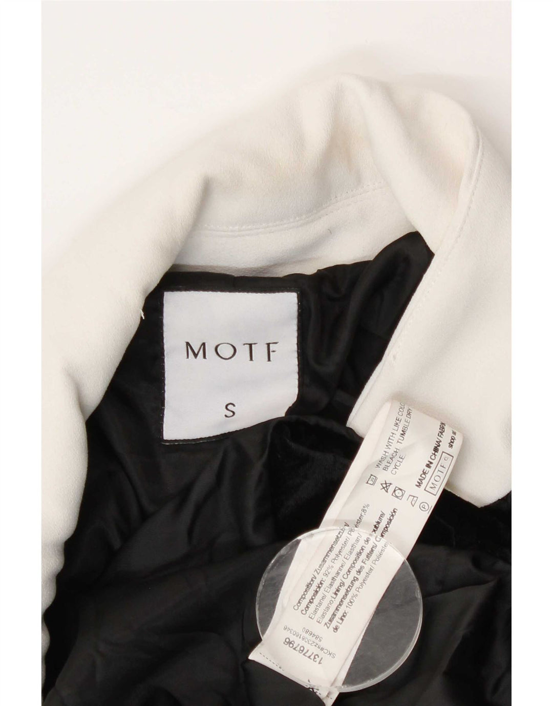 Palton dublu din velur pentru femei Motf UK 10, mic, negru, bloc de culoare