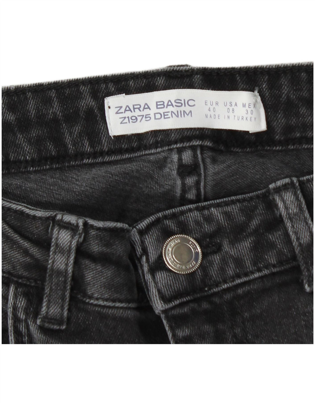 Blugi slim pentru femei Zara EU 40 Medium W30 L30 Gri
