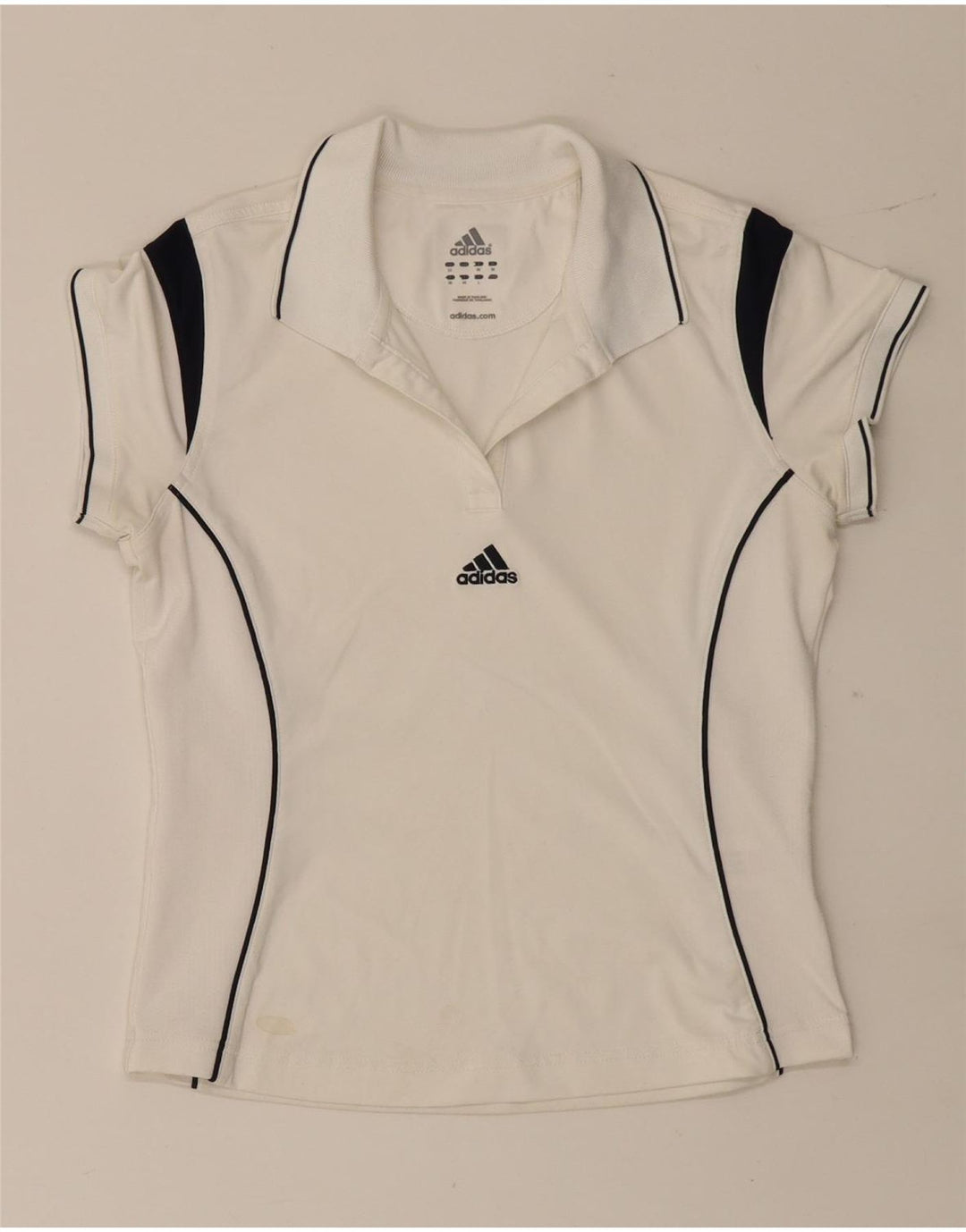 Tricou polo Adidas pentru femei UK 12 Medium White Colorblock Poliester