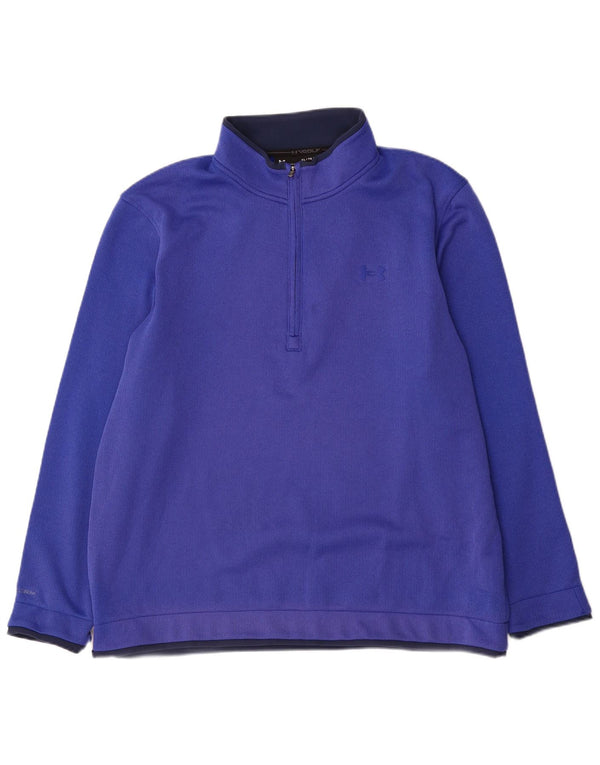 Pulover pentru bărbați Under Armour, cu fermoar, cu gât, XL, poliester, albastru