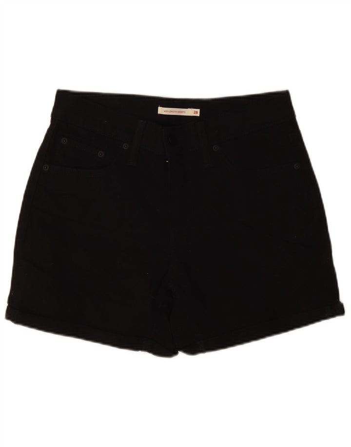 LEVI'S Womens Denim Shorts W28 Medium Black Cotton