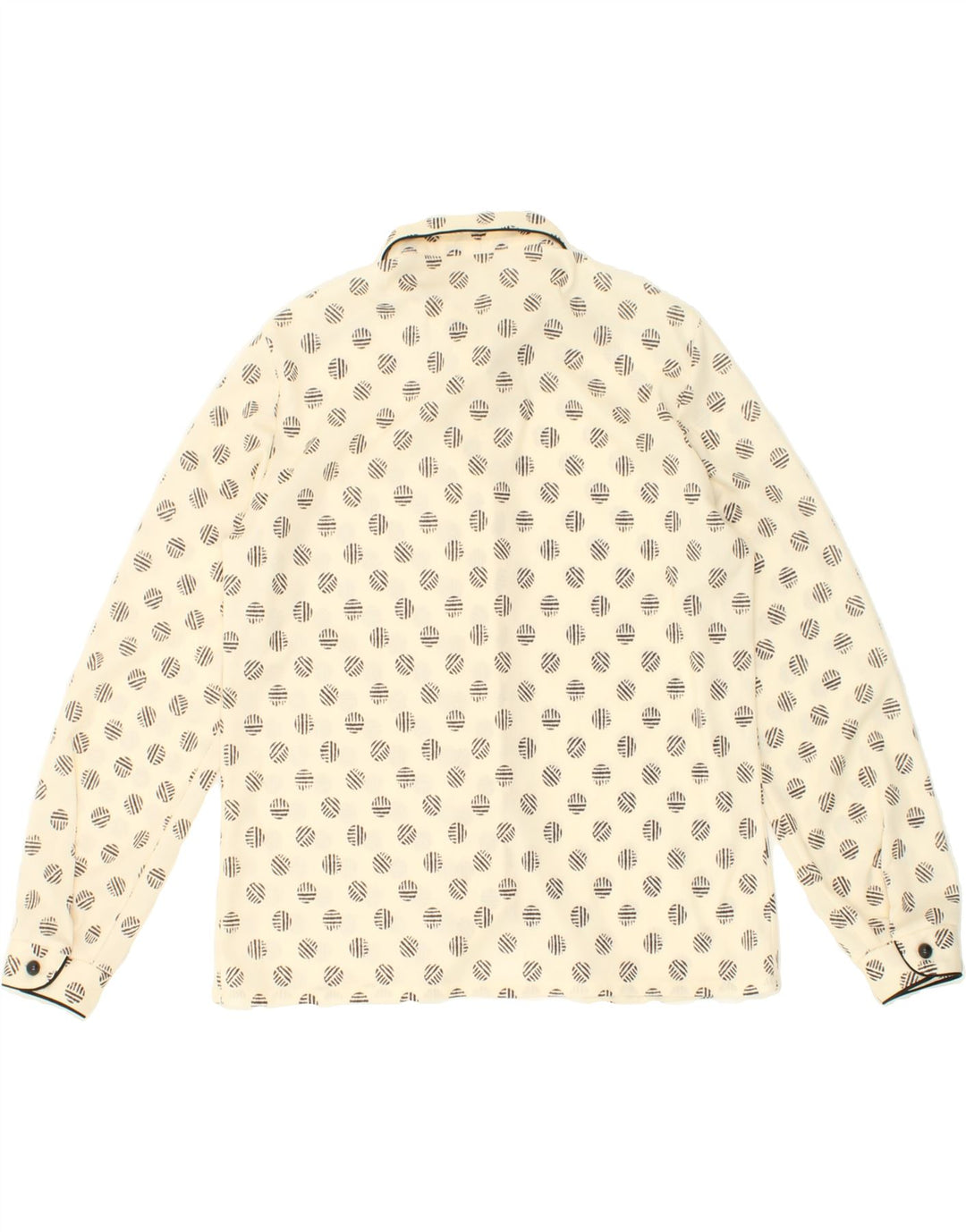 VINTAGE Womens Shirt Blouse IT 44 Medium Beige Spotted Polyester Vintage Vintage and Second-Hand Vintage from Messina Hembry 