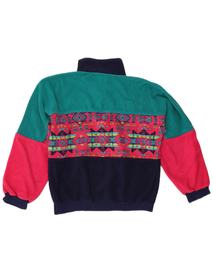 Pulover pentru bărbați Aesse Polartec, cu fermoar și gât, din lână, mijlociu, multicolor, geometric