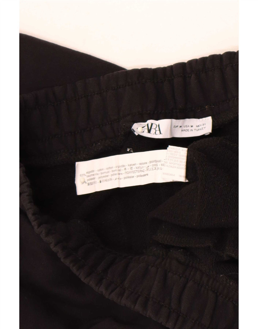 Pantaloni de trening Zara Barbati Joggeri Bumbac Negru Mediu