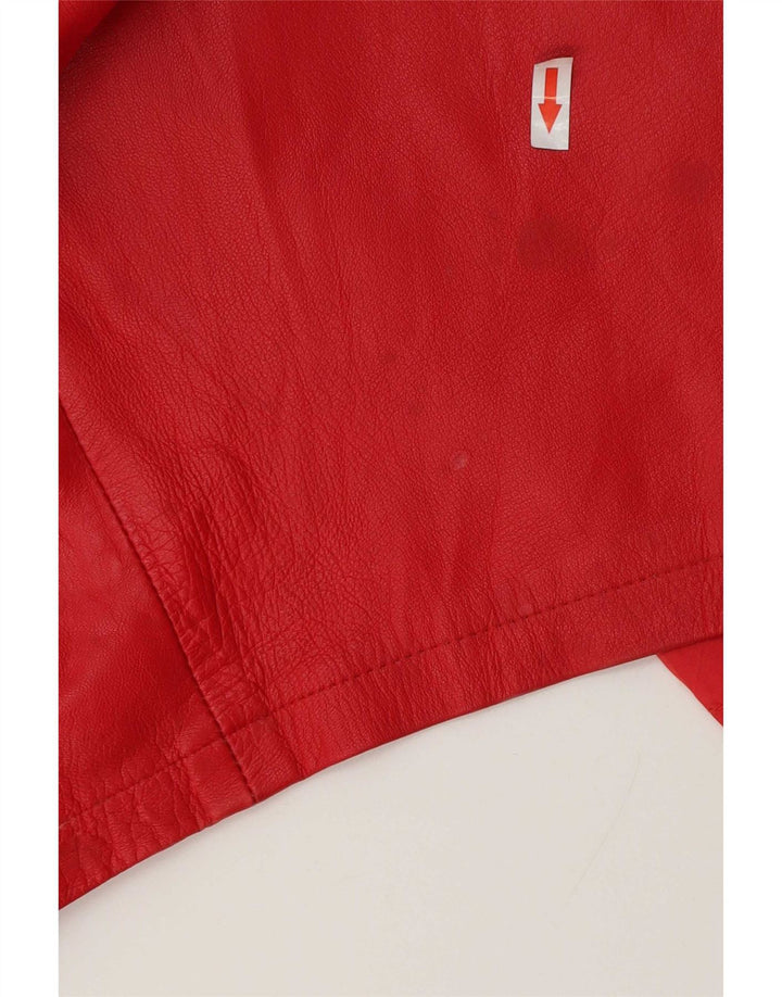 Rochie teacă din piele vintage pentru femei IT 48 XL roșu