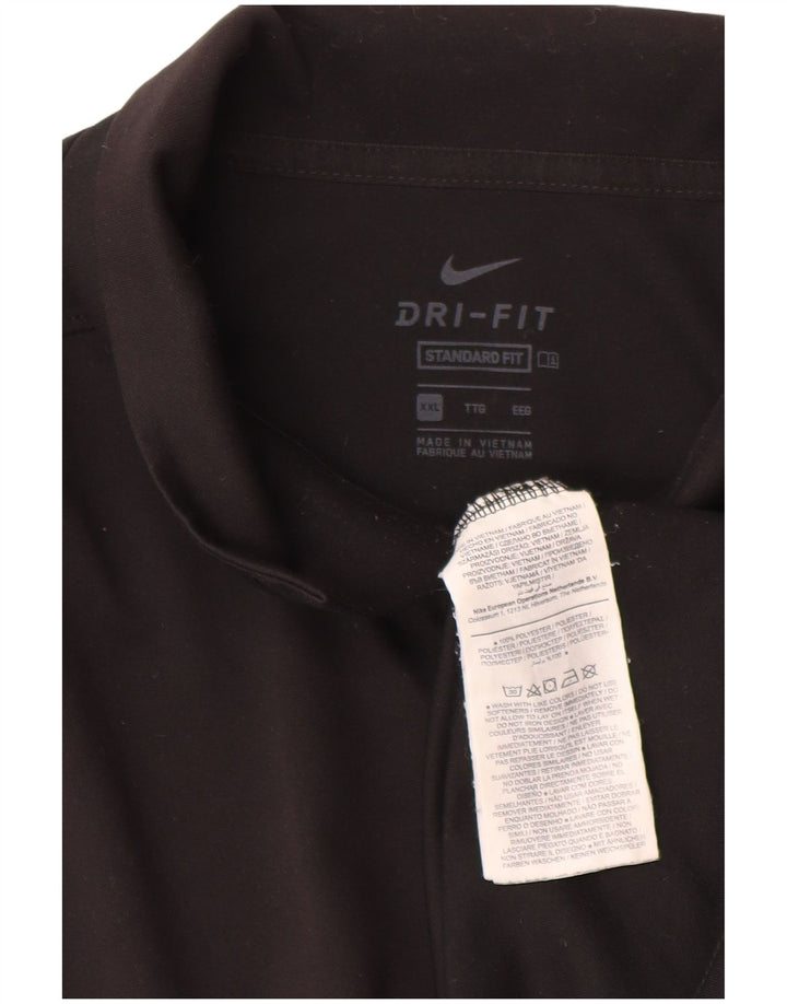 Tricou polo Nike Dri Fit Standard Fit 2XL, poliester negru