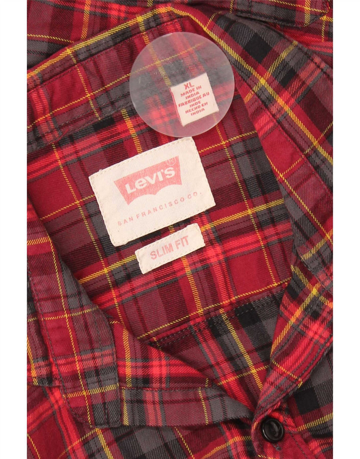 Cămașă pentru bărbați Levi's Slim Fit Flannel XL Red Check