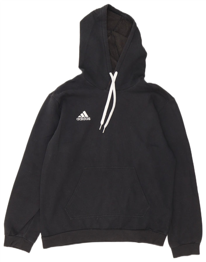 Pulover Adidas pentru bărbați, bumbac mediu negru