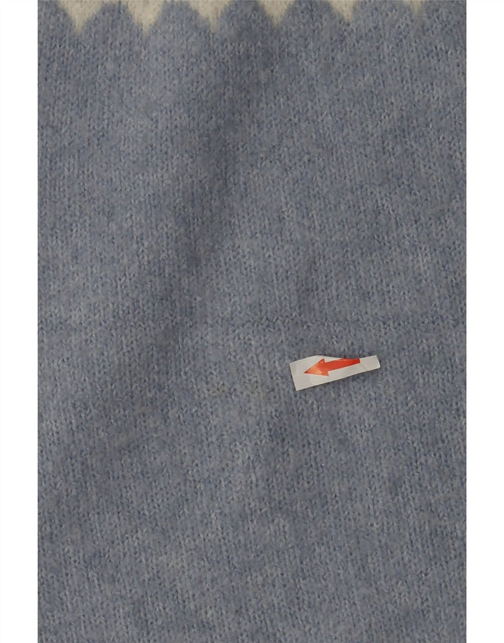 Pulover pentru femei Marks & Spencer cu gât rulat, UK 14 Medium Blue Fair Isle