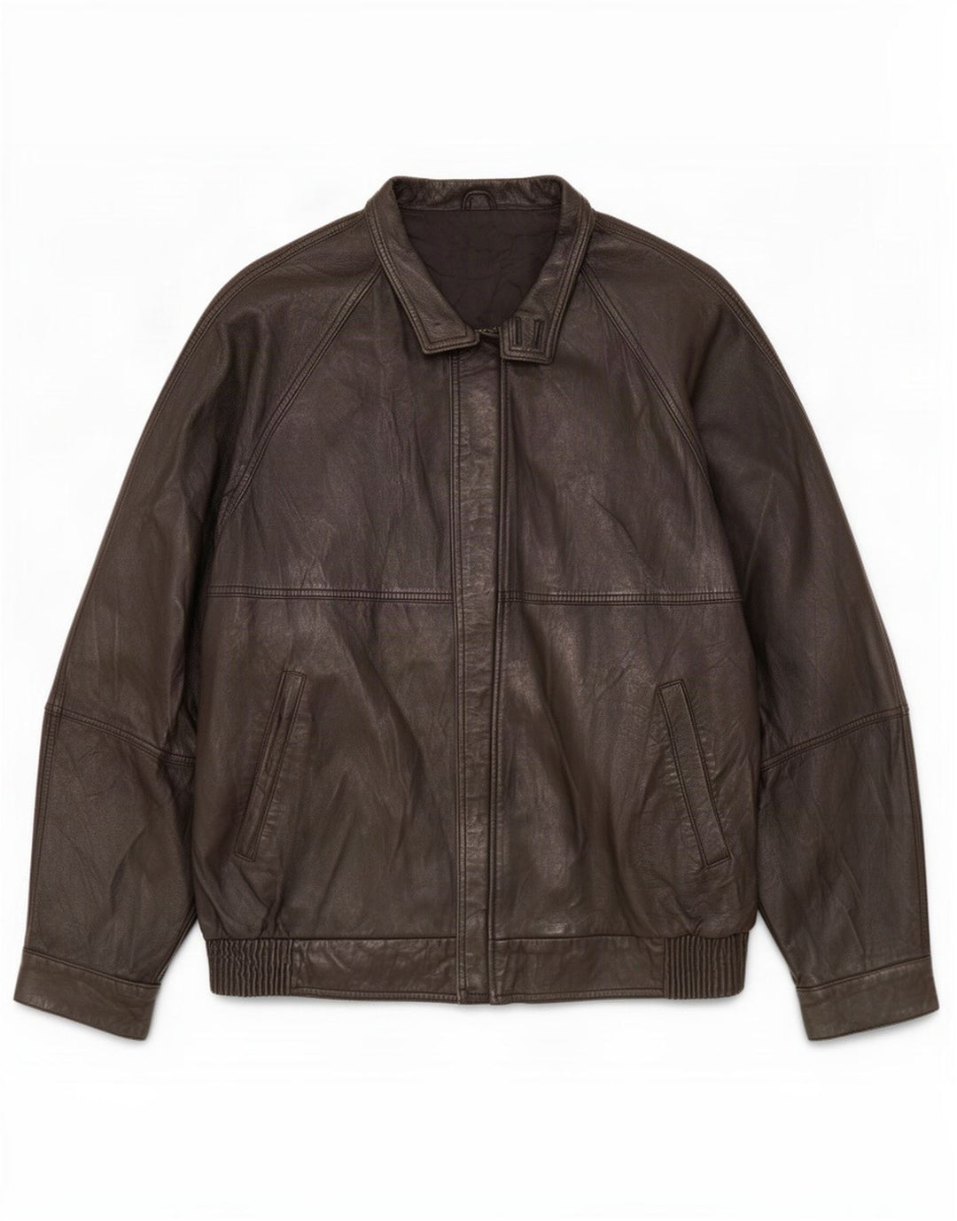 Jachetă de piele pentru bărbați Alta Moda Firenze IT 56 3XL Negru