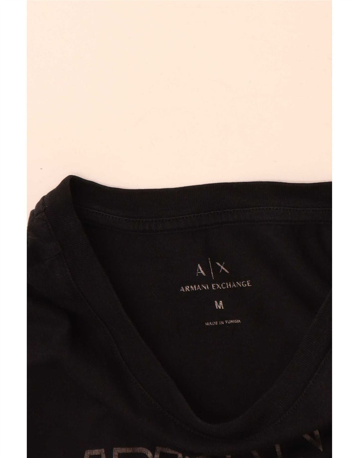 Tricou cu grafică Armani Exchange pentru femei Top UK 14 Medium Black
