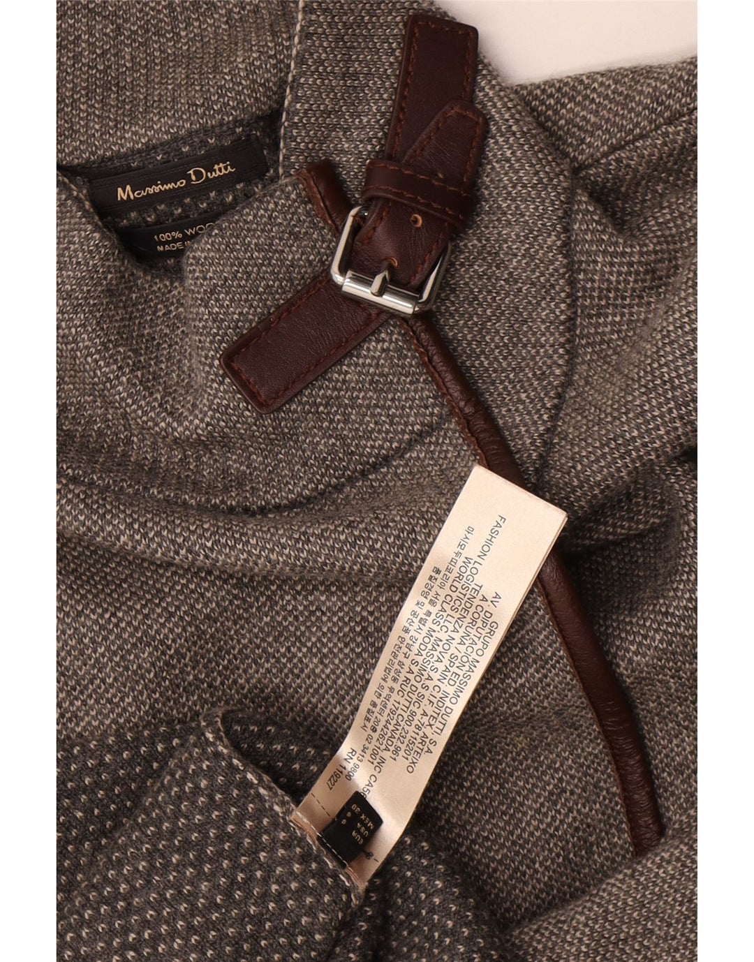 Pulover cardigan supradimensionat pentru femei cu mâneci 3/4 Massimo Dutti UK 10 mic gri