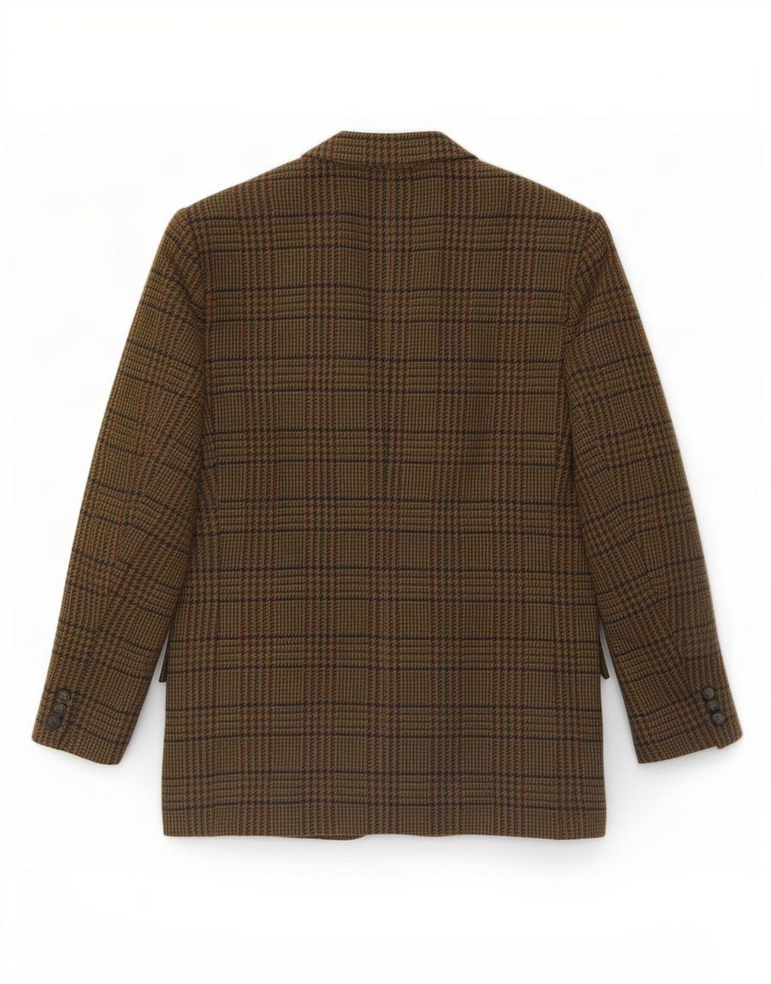 Jachetă vintage pentru bărbați cu 2 nasturi IT 54 2XL Kaki Houndstooth Lână