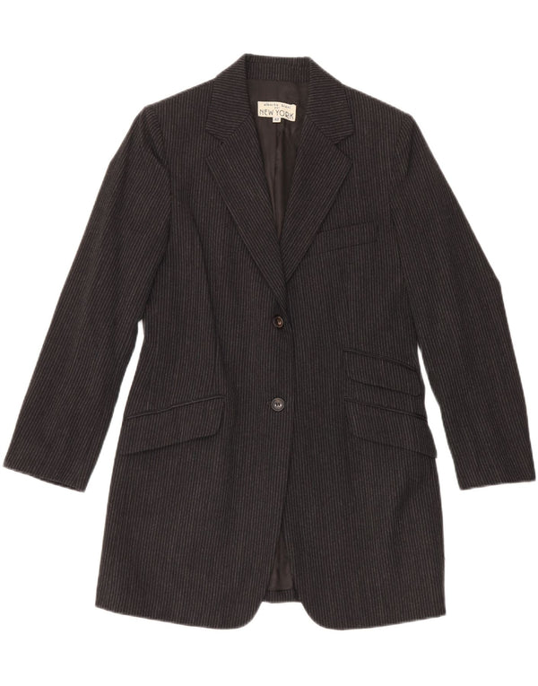 Alberto Biani Jachetă Blazer Femei IT 42 Medium Gri cu dungi Clasic
