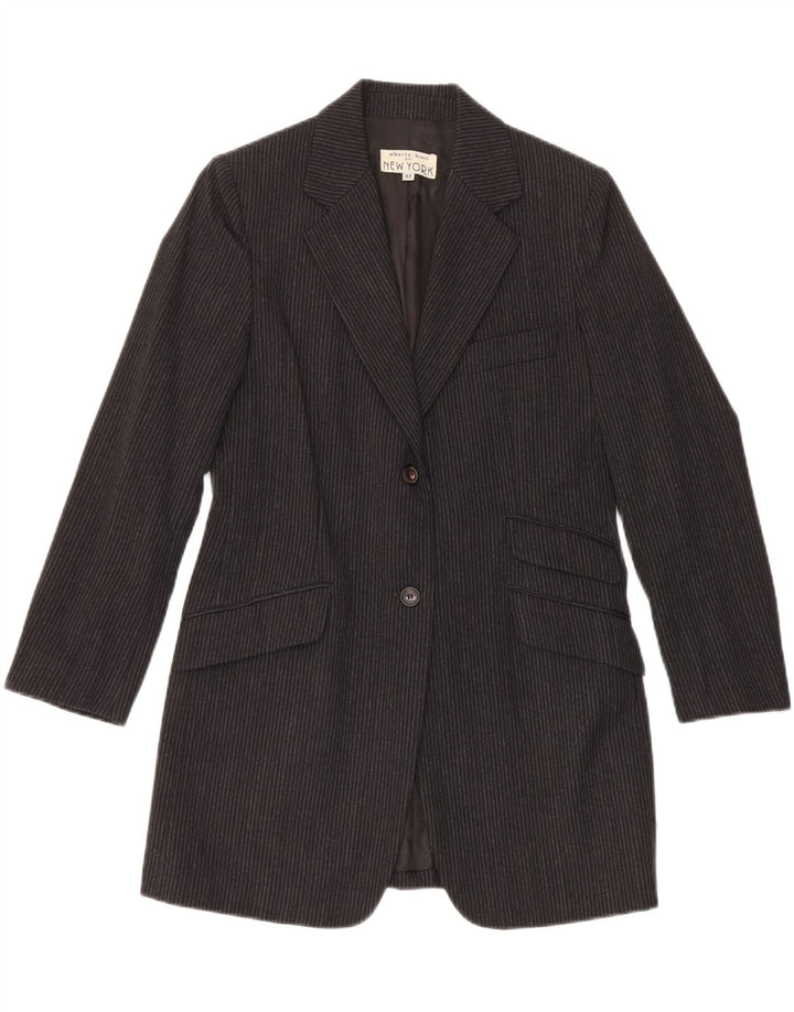 Alberto Biani Jachetă Blazer Femei IT 42 Medium Gri cu dungi Clasic