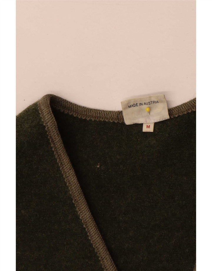 Gilet Vintage pentru femei UK 14 Medium Khaki Wool