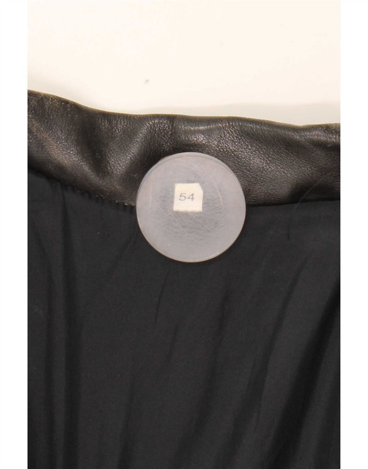 Jachetă de piele vintage pentru bărbați IT 54 2XL neagră