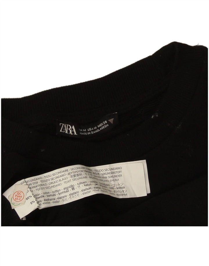 Pulover pentru damă Zara Crop Pulover UK 14 Bumbac mediu negru