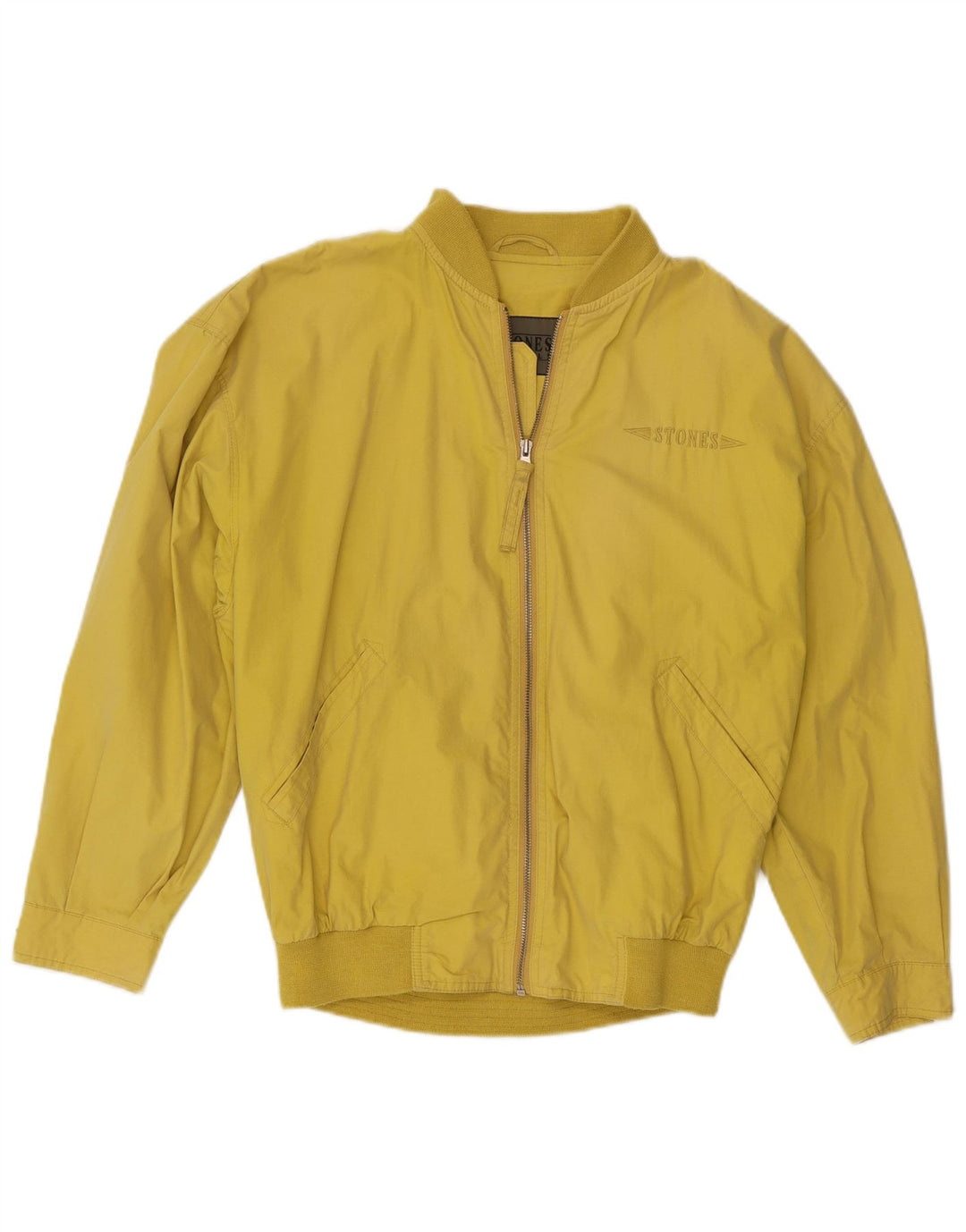STONES Womens Oversized Bomber Jacket EU 46 XL Yellow Cotton