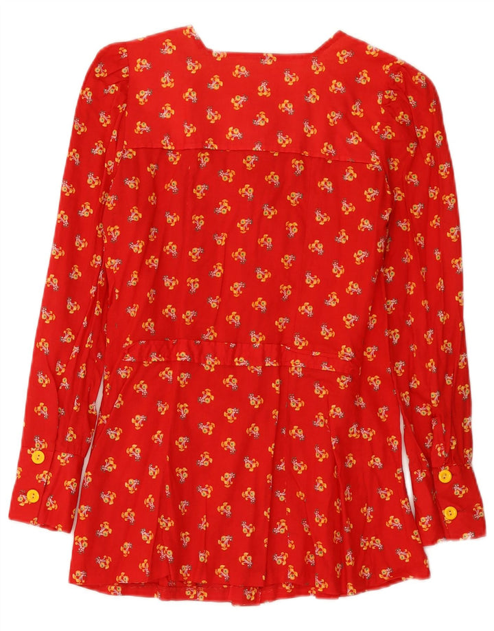 Bluză Cămașă Vintage Femei IT 42 Roșu Mediu Floral
