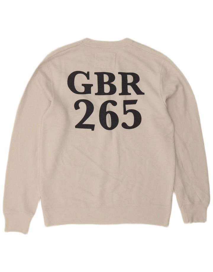 Jack Wills Pulover grafic pentru bărbați, bumbac mare, alb