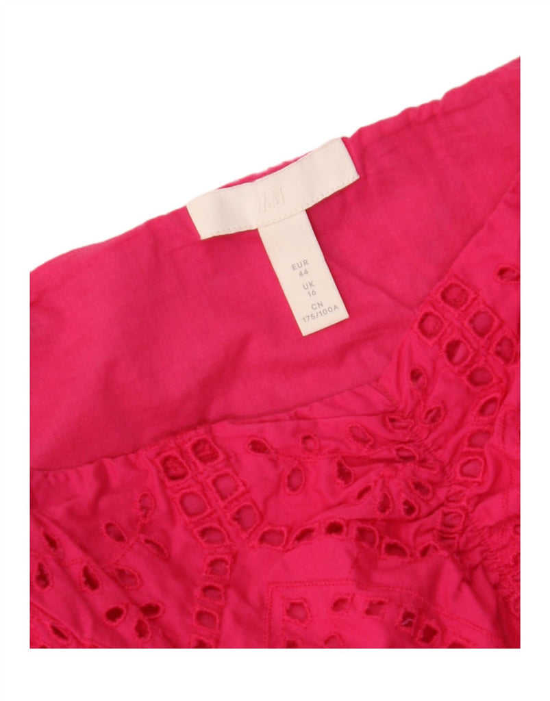 H&M Womens Crop Off Shoulder Top UK 16 Large Pink Vintage H&M and Second-Hand H&M from Messina Hembry 