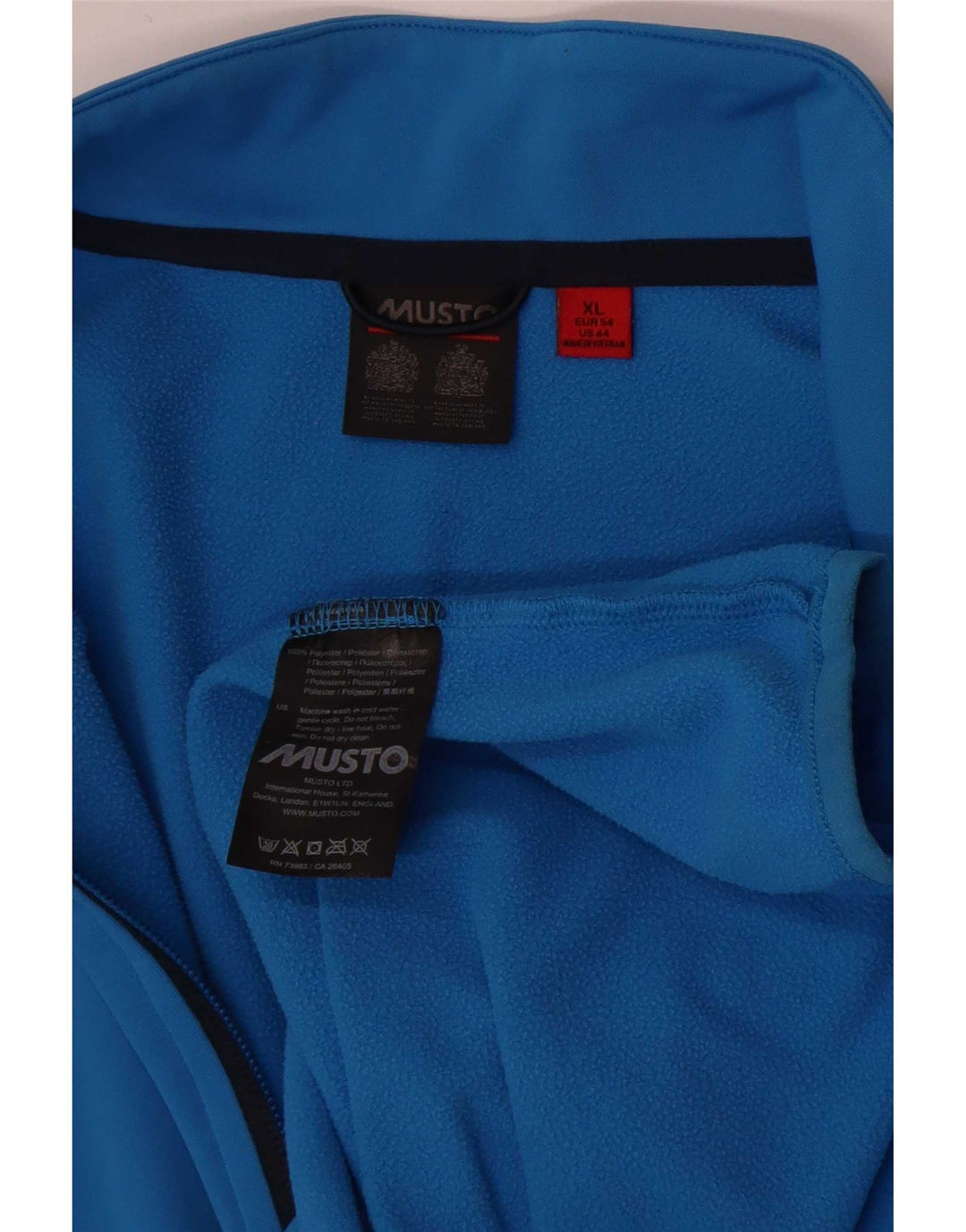Pulover pentru bărbați Musto, cu fermoar, cu gât, XL, poliester, albastru
