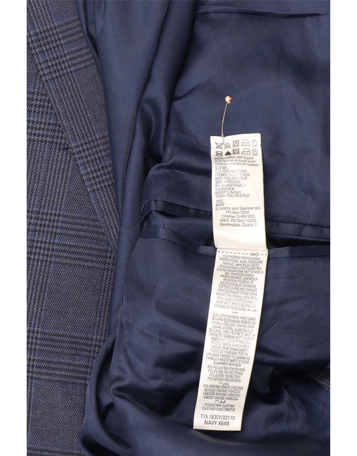 Jachetă pentru bărbați Marks & Spencer, cu 2 nasturi, UK 48 2XL Blue Houndstooth