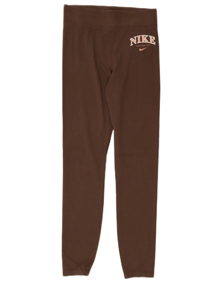 Leggings grafic NIKE pentru femei UK 10, bumbac gri mic