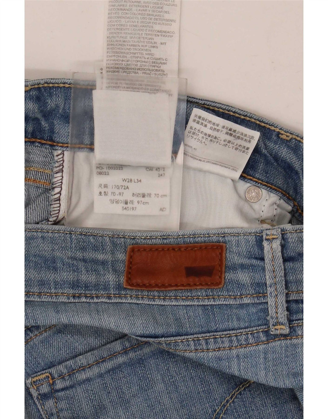 Blugi drepti pentru femei Levi's W28 L28 Bumbac albastru