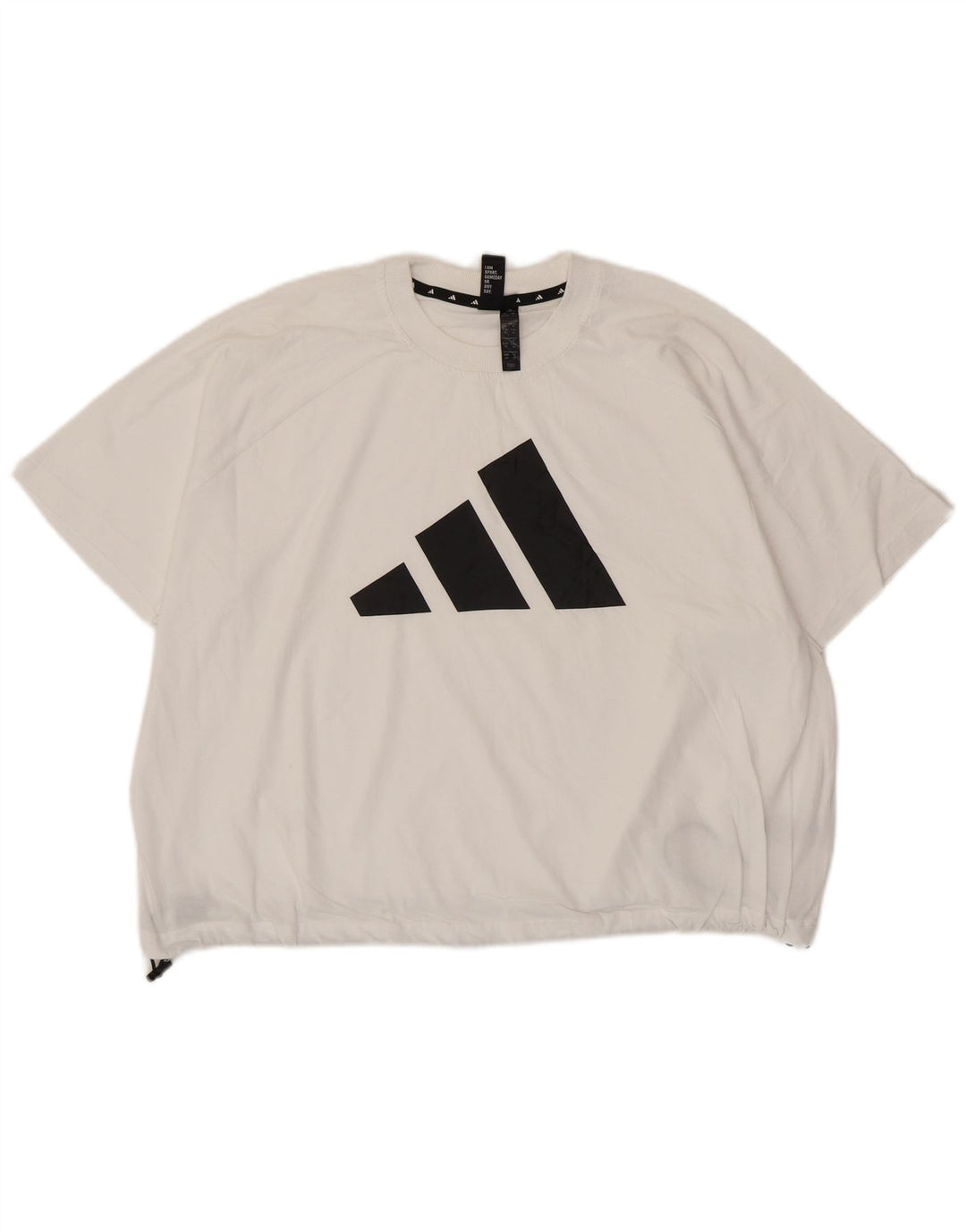Tricou cu grafic supradimensionat pentru femei ADIDAS Top UK 10 Bumbac alb mic