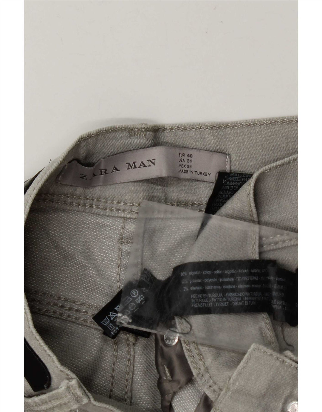 Blugi slim pentru bărbați Zara EU 40 Medium W31 L30 Bumbac gri