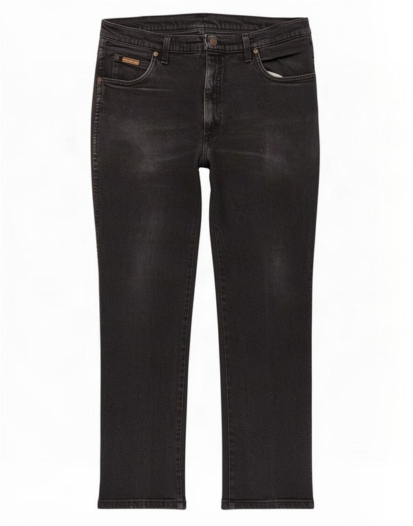 Blugi drepte stretch pentru bărbați Wrangler Texas W38 L30 bumbac negru