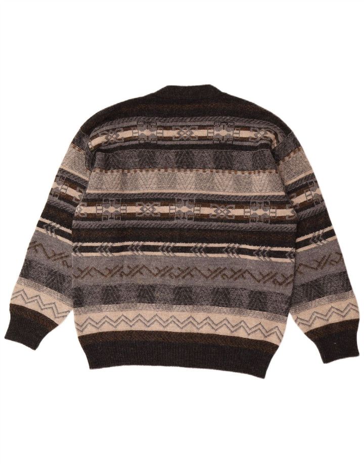 Pulover cardigan pentru bărbați Gioferrari IT 54 XL Lână geometrică gri