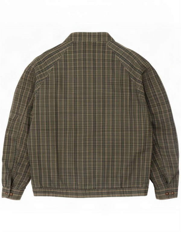 Vintage Mens Bomber Jacket IT 46 Small Green Check