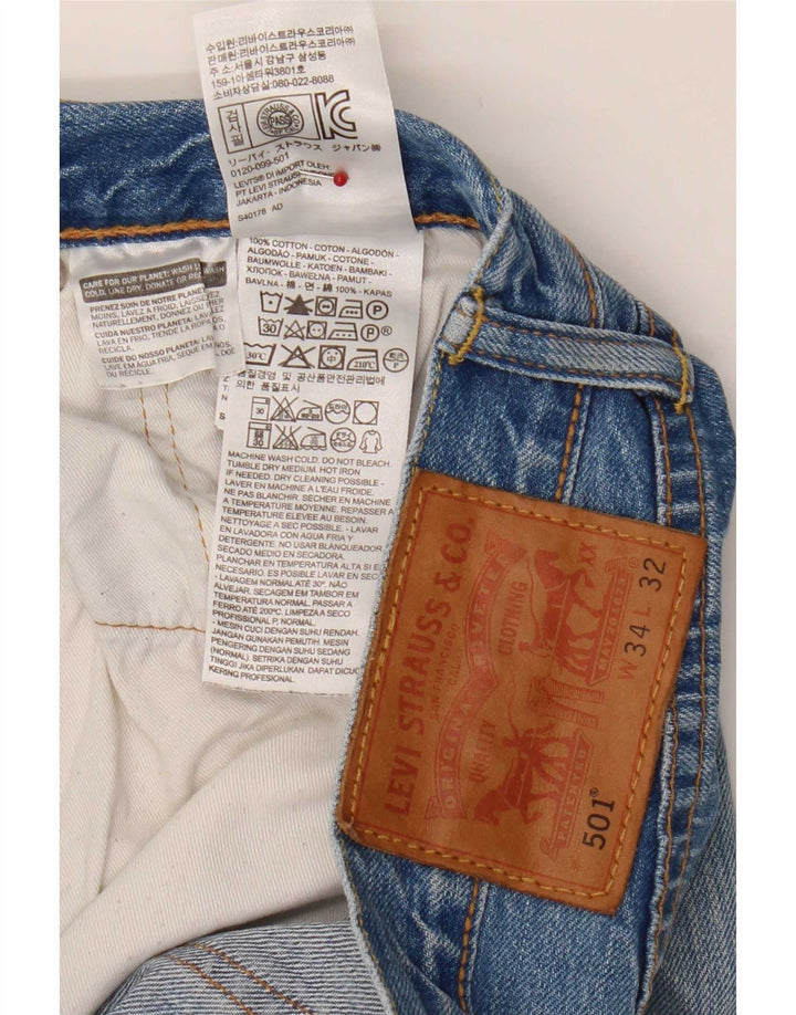 Blugi Levi's 501 Straight pentru bărbați W34 L32 Bumbac albastru