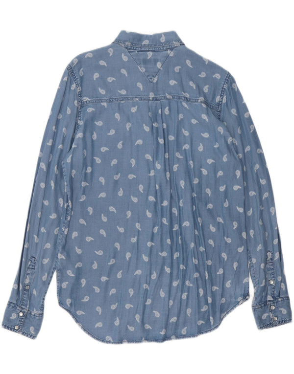 Cămașă de denim Tommy Hilfiger pentru femei UK 14 Medium Blue Paisley Lyocell