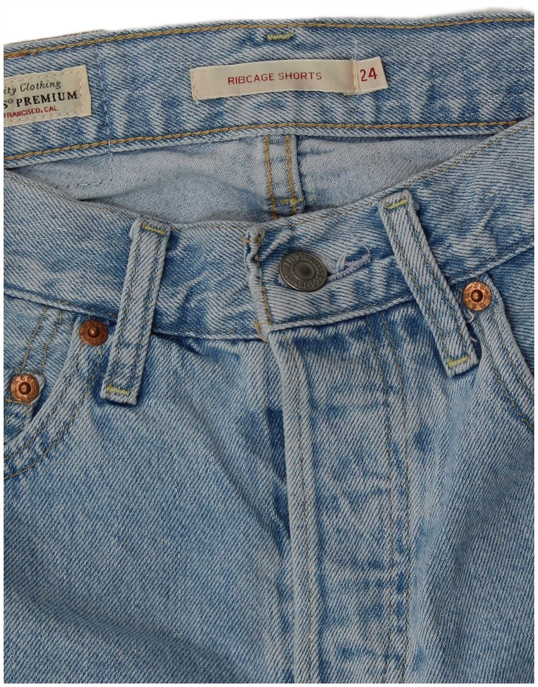 Pantaloni scurți din denim cu talie înaltă LEVI'S, pentru femei, W24 XS, bumbac albastru
