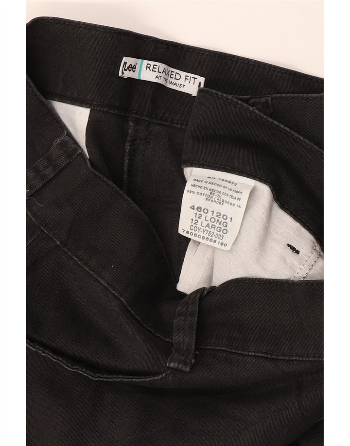 Pantaloni casual LEE pentru femei, cu croiala relaxată, US 12 L34 L32, negru, bumbac