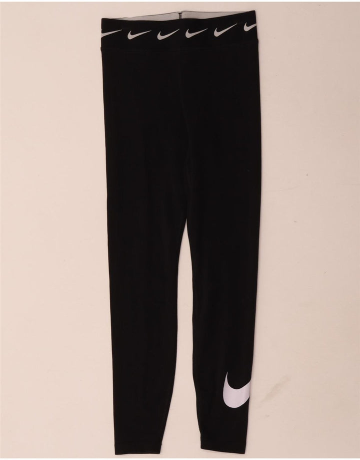 Leggings grafic Nike pentru femei UK 8 Small Black Bumbac
