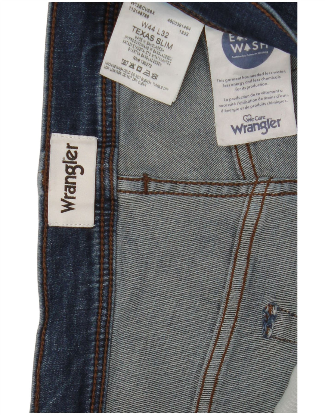 Blugi pentru bărbați Texas Slim Wrangler W44 L32 Bumbac albastru