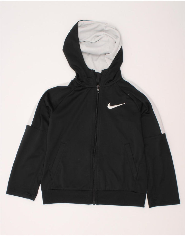 Pulover Nike pentru băieți, cu fermoar, 5-6 ani, mediu negru, poliester color bloc